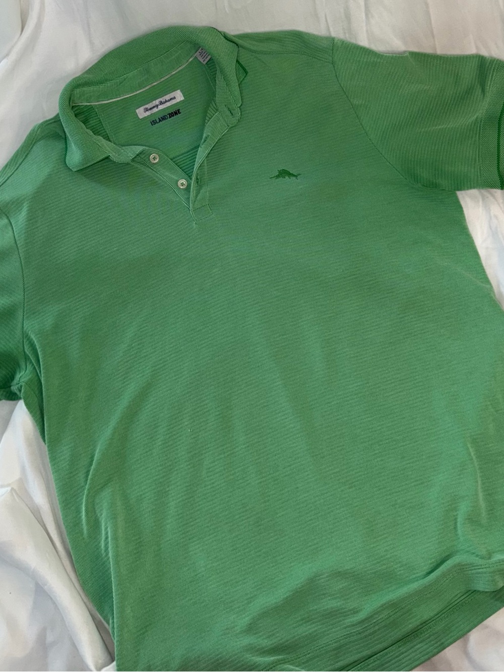 Tommy Bahama Green Polo with Embroidered Fish Logo